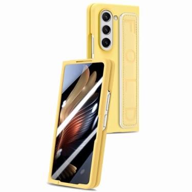 Imagem de HAOMRIYL Capa ultrafina para Samsung Galaxy Z Fold 7, capa leve de luxo para negócios, proteção à prova de choque, capa dobrável para PC, amarela, ZFOLD 7
