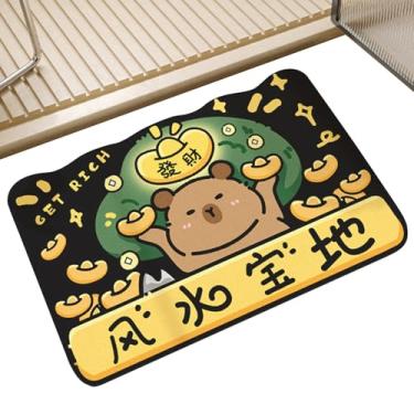 Imagem de Rrlihjgu Tapetes De Banheiro Antiderrapantes E Laváveis,Tapete De Banho Adorável De Capivara De Secagem Rápida - Acessórios Casa Para Casa de Banho Sala Estar Cozinha Lavanderia Exterior