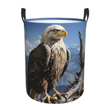 Imagem de Um cesto de roupa suja Lone Eagle dobrável à prova d'água cesto de armazenamento de roupas com alças pano oxford organizador de brinquedos cesta para banheiro, lavanderia, quarto, médio