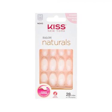 Imagem de Unhas Posticas Kiss New York Salon Natural Amendoada Média com 28 Unidades