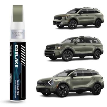 Imagem de COSLAKE Tinta de retoque de carro (verde selva (JUG)) para Kia, kit de reparo de arranhões de pintura de carro, solução rápida e fácil de reparar, caneta removedor de arranhões 2 em 1 com cor matched
