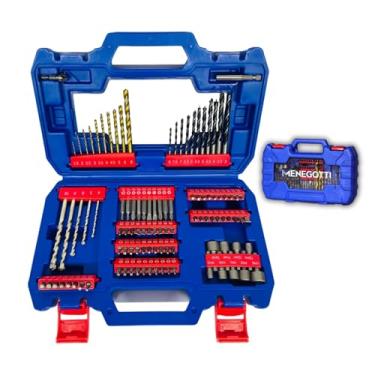 Imagem de Jogo de Brocas e Ponteiras 102 Peças com Maleta – Para Madeira, Metal e Concreto – Bits, Soquetes, Brocas HSS, Suporte Magnético e Acessórios