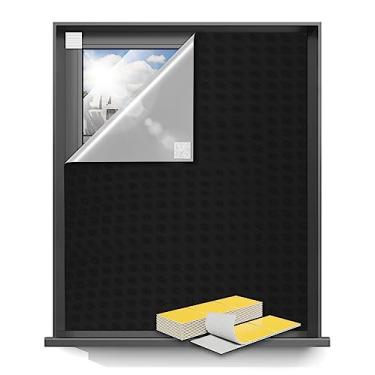 Imagem de Sumobaby Cortinas blecaute para quarto portátil 38 x 159 cm capa preta para janela com gancho resistente ao calor e fita de laço, persianas 100% blackout, persianas NoDrill para janelas, corte faça