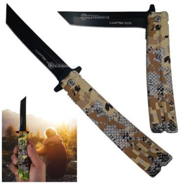 Imagem de Canivete Aço Inox 22,9cm com Trava, Abertura Semiautomática e Clip de 