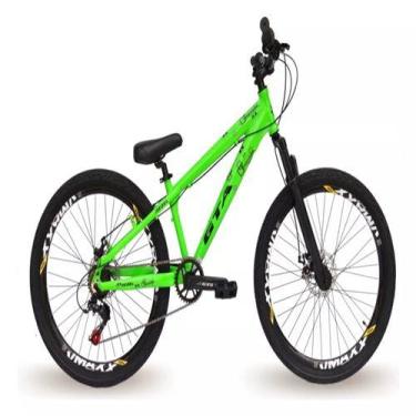 Imagem de Bicicleta Aro 26 Freeride Gta Rebel Laranja 1x7V Câmbios Shimano