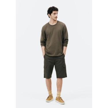 Imagem de Bermuda Básica Masculina Cargo Em Sarja - Hering, 044, Verde militar