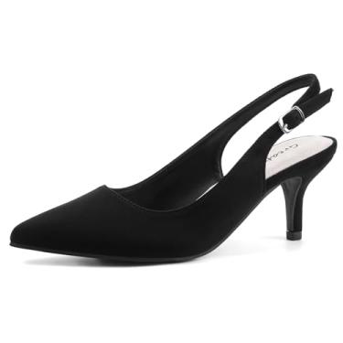 Imagem de Greatonu Slingback Scarpin feminino, Preto, 7.5
