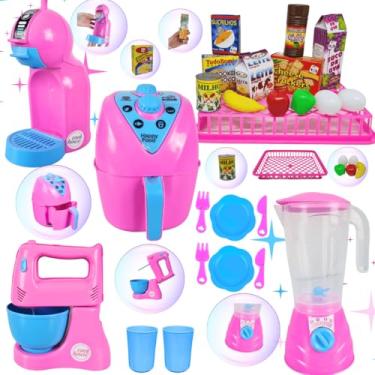 Imagem de Kit Cozinha Infantil de Brinquedo Eletrodomésticos Comidinhas C/ 25 peças
