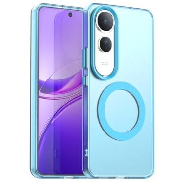 Imagem de Capa compatível com Vivo V50 Lite 5G, capa magnética à prova de choque, compatível com Vivo V50 Lite 4G capa azul