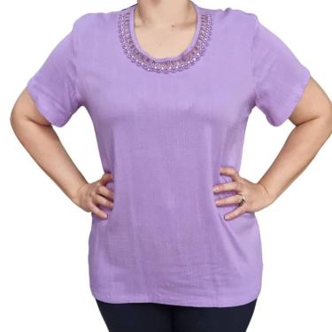 Imagem de Blusa Feminina Manga Curta Raio De Luz Pedraria
