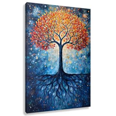 Imagem de Árvore da Vida Arte de parede Impressão em tela Cores vibrantes Decoração de sala de estar Pintura 40x60cmx1