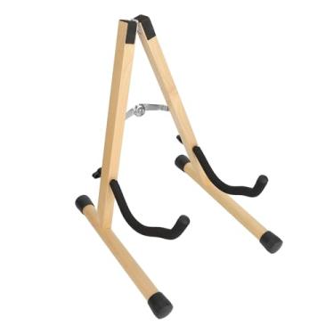 Imagem de Acouto Suporte de Guitarra de Faia Dobrável, Suporte Portátil para Guitarras Acústicas, Elétricas, Bandolim Com Grãos de Toras Exclusivas (Grão de log)