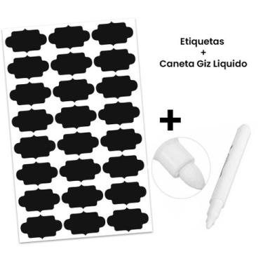 Imagem de Etiqueta Adesiva Multiuso Lousa PretaCaneta Giz Branca Apagavel Temper