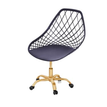 Imagem de Cadeira Giratório Kaila Preta| Dourado Matte