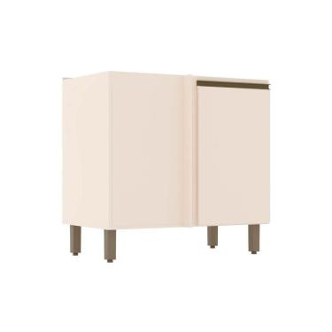 Imagem de Balcão De Cozinha Connect Canto Reto C-1 Porta S- Tampo 84x82cm Off White - Henn