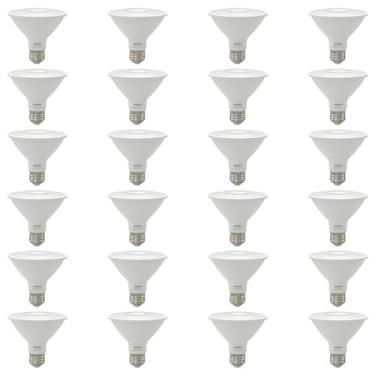 Imagem de Sunlite Lâmpada LED refletora PAR30, holofote, 9W (75W =), 750 Lmns, base média E26, 90 CRI, regulável, uso de iluminação decorativa de trilha, ETL, compatível com título 20, volume, pacote com 24