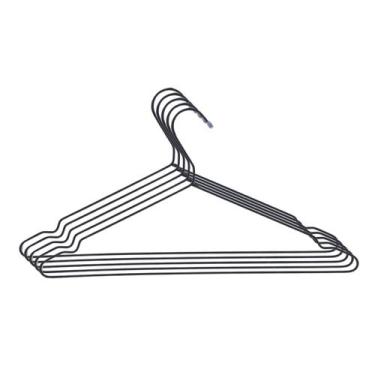 Imagem de Conjunto 5 Peças Cabide Moderno Aço Inox Pintado Organizador Guarda Ro