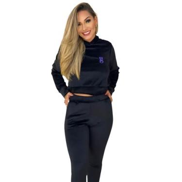 Imagem de Conjuntinho de Plush Calça+Cropped com Touca Pijama de Plush - Sou Gat