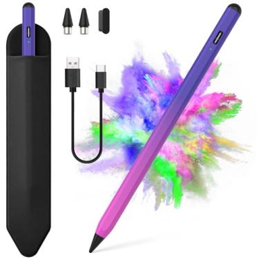 Imagem de Caneta Stylus para telas sensíveis ao toque iOS e Android, lápis ativo para Samsung, canetas Stylus digitais inteligentes para tablets Lenovo/Huawei/Vivo/Mi, iPhone/Google Pixel, desenho e escrita