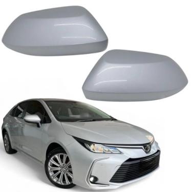 Imagem de Par Capa Retrovisor Toyota Corolla 2020 2021 2022 2023 2024 2025 Prata