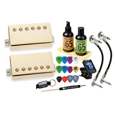 Imagem de Conjunto de captador Humbucker para guitarra elétrica Seymour Duncan Slash 2.0 com Tonebird Care, palhetas, afinador, conjunto de ferramentas Hotter APH-2 11104-20 (capa dourada)