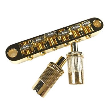 Imagem de Kaynes Ponte de selim de guitarra dourada Tune-O-Matic Bridge com selas de rolo para guitarra elétrica Epiphone Les Paul LP SG estilo 6 cordas BM005 Golden