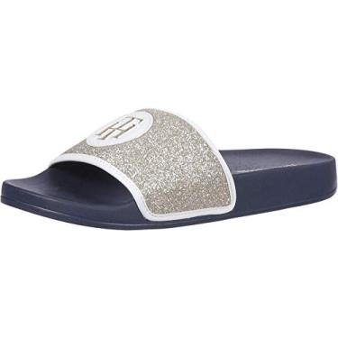 Imagem de Tommy Hilfiger Sandália feminina Danaa, Ouro claro/branco, 36