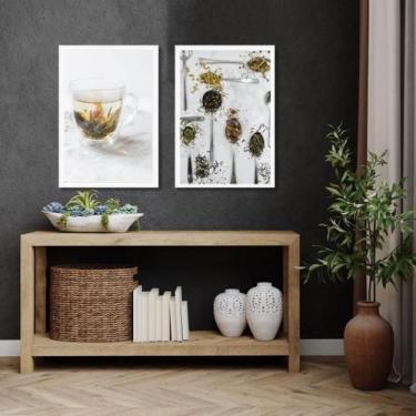 Imagem de Kit 2 Quadros Fotografia Chá E Ervas 24X18Cm - Com Vidro - Quadros On-