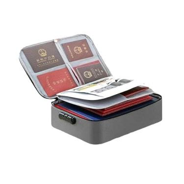 Imagem de Bolsa Pasta Organizador De Documentos Vários Compartimento Trava Com Segredo Passaporte Cartão Identidade Diploma
