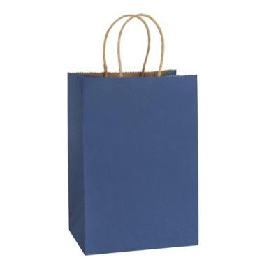 Imagem de Sacola de presente Dream Navy Blue Kraft Paper 25 unidades 14x8x21cm -