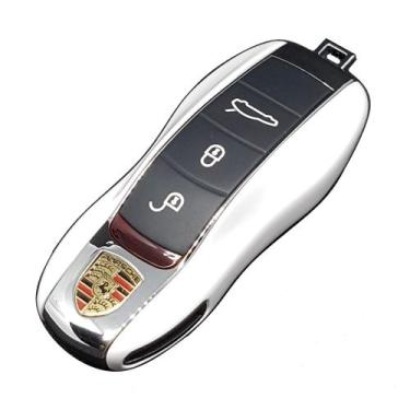 Imagem de Capa Chave Porsche L+S Branco com Cromado 911 Cayenne - Veon