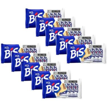 Imagem de Kit 10 Chocolate Bis Branco Lacta 100,8g Cada