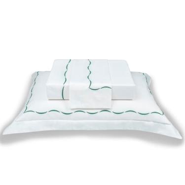 Imagem de JOGO DE LENÇOL NATU PIETÁ VERDE 100% ALGODÃO CETIM 300 FIOS QUEEN 4 PÇS