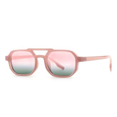 Imagem de Óculos de sol retrô fashion feminino masculino óculos de sol clássico vintage festa ao ar livre (rosa)