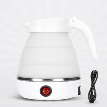 Imagem de Chaleira Elétrica Portátil Dobrável 600ml 110V para Casa e Viagem, Jarra de Silicone Dobrável para Aquecimento de Água com Ajuste de Temperatura, Bule de Chá para Hotel, Fácil de Guardar