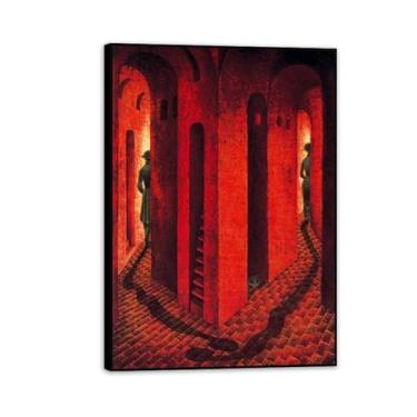 Imagem de Remedios Varo Decor Prints Farewell Canvas Surrealism Wall Decor Remedios Varo Arte de parede emoldurada para sala de estar banheiro presente pronto para pendurar 70 x 50 cm (71.1x50.8 cm) moldura