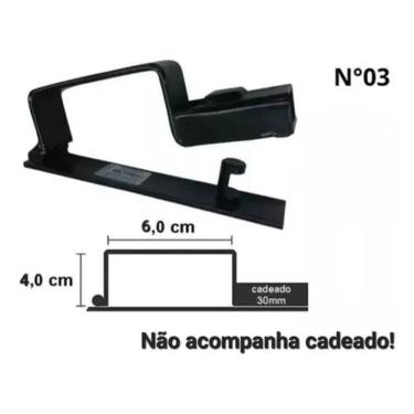 Imagem de 2X Trava Porta Cadeado Para Portao 35 X 50 Tecnotrava Cor Pr