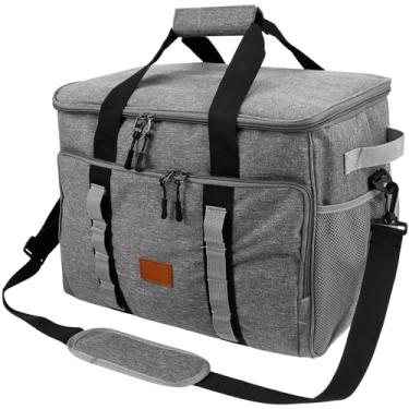 Imagem de Bolsa térmica dobrável de 35 L, isolada, à prova de vazamento, impermeável, para acampamento, lancheira grande para homens e mulheres, refrigerador de lado macio para piquenique, mercearia, praia