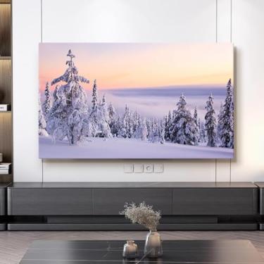 Imagem de Capa contra poeira para TV interna de 32-80 polegadas Capa protetora moderna à prova de poeira e sol para TVs LCD/LED Capa de monitor universal para pendurar/desktop compatível com Snow2||40-43