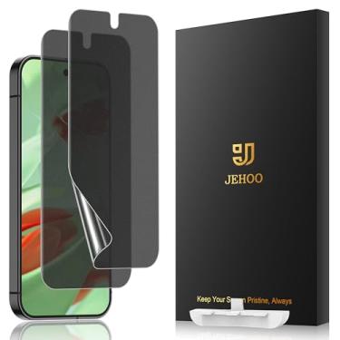 Imagem de JEHOO [Pacote com 2] Protetor de tela de TPU fosco antirreflexo para Google Pixel 9 Pro XL (não é vidro), compatível com sensor de impressão digital, filme flexível totalmente adesivo, fácil