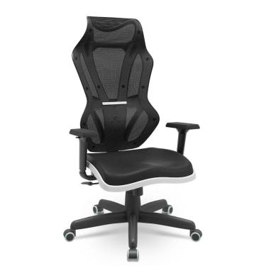Imagem de Cadeira Vizon Gamer Estofado Relaxplax Braços 3D Pp Branco