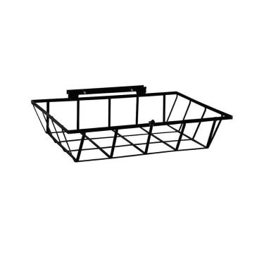 Imagem de Lixeira De Rua Para Muro Parede Ou Grade Preta 60X45X12Cm