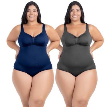 Imagem de Kit Maiô Plus Size Natação Hidroginástica Alta Sustentação - HYPE MODA