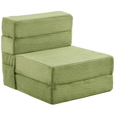 Imagem de JKMAX Sofá-cama dobrável de tamanho único - Cadeira conversível 4 em 1 - Sofá Futon de Espuma de Memória de Alta Densidade - Cama Dobrável para Sala de Estar Quarto (Verde)