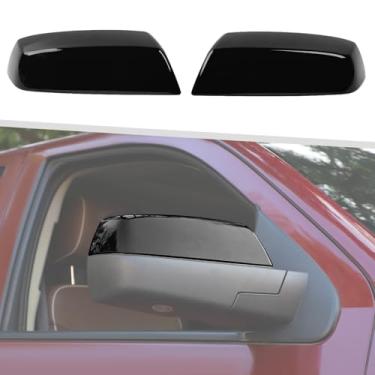 Imagem de Jimen Adequado para Chevrolet Silverado/GMC Sierra 2014-2018, 2 peças de tampas de espelho retrovisor externo acessórios externos (preto)