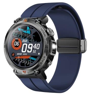 Imagem de Lamshaw Compatível com pulseira de smartwatch EIGIIS KE3, pulseiras de substituição de fivela magnética de silicone de 22 mm para KE2, KE3, KE5, KE6, K22, K27, K52, K55, K56, K57, DM50, HM09, I32, S35