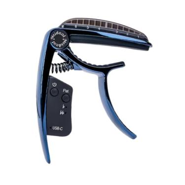 Imagem de Luwecf Capotraste de Guitarra Recarregável de Liga de Zinco, Fácil de Usar, Gatilhos de Tensão, Clipe de Afinador de Guitarra para Violões Clássicos, Azul