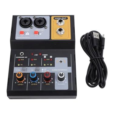 Imagem de Eujgoov 2 Canais Sound Board Console Mixagem Console Compact DJ Mixer Com USB para PC Live Broadcasting Karaoke