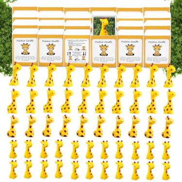 Imagem de 50 Set Positive Giraffe Gifts Bulk Employee Appreciation Gifts Box Breathing Gift Bulk for Coworker Team Back to School Desk Pets Thank You Teacher Student Giraffe Ornaments with Cheer up Card Box