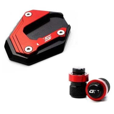 Imagem de Válvula de pneu para motocicleta Suporte lateral CNC Suporte Ampliador Pad compatível com F850GS F750GS F 750 850 GS Adventure 2018-2021 2022 (1 conjunto vermelho)